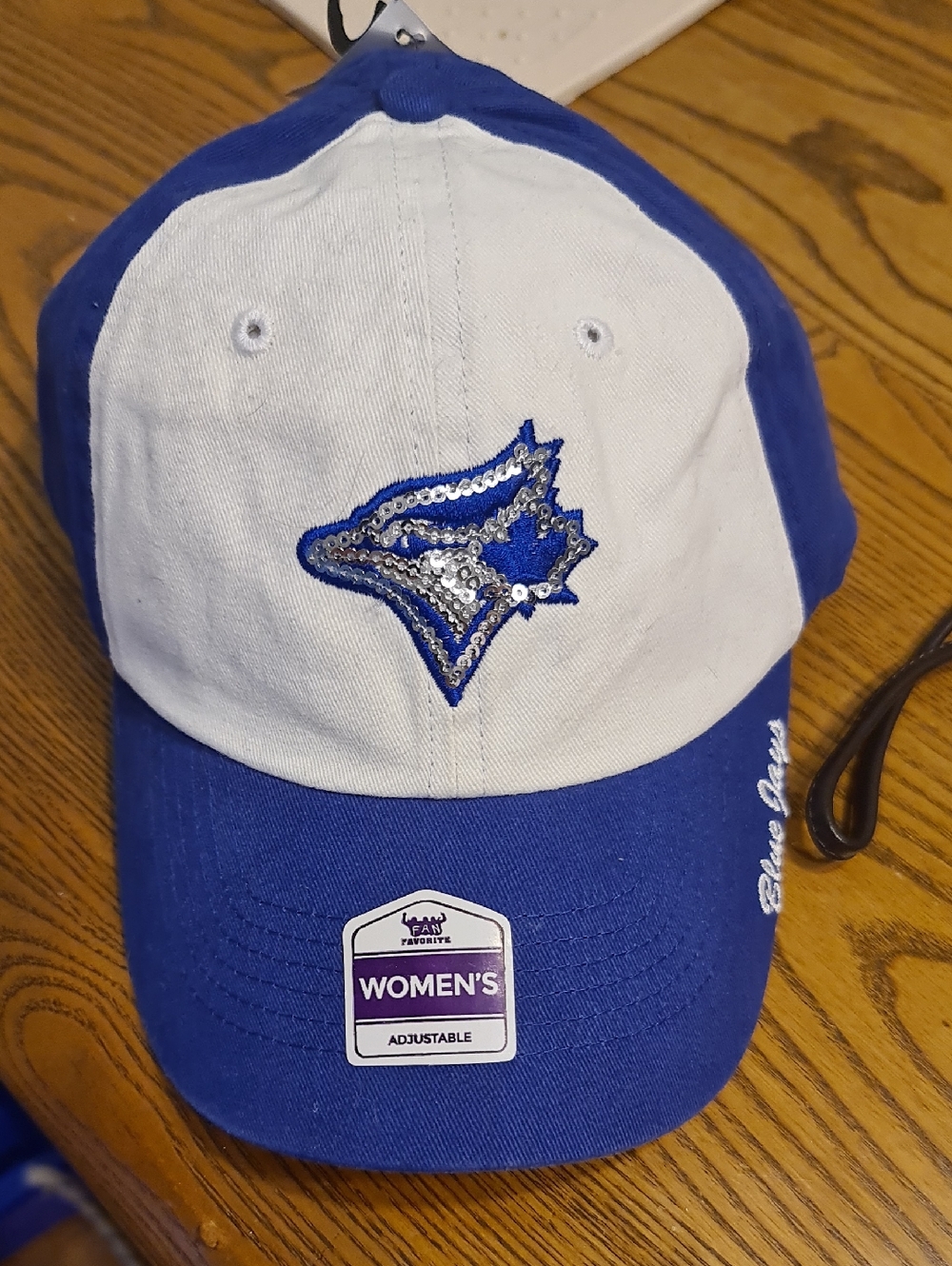 MLB Women's Blue and White Toronto Blue Jays Sequin Logo Hat